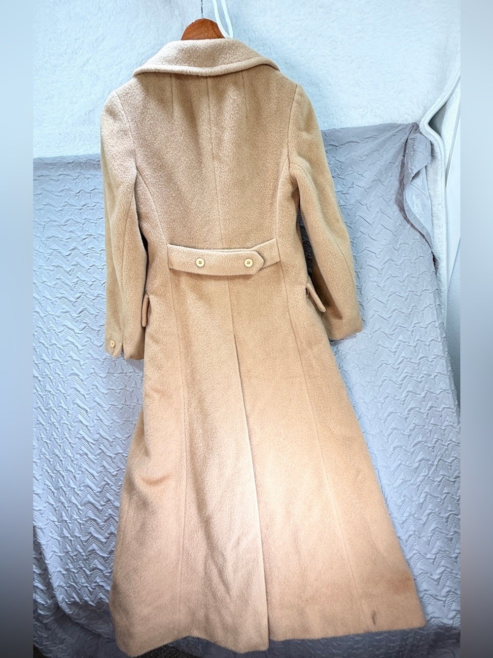 Vintage Worumbo 100 Pure Wool Maxi Coat Union Made Camel Womens Small - Picture 13 of 13